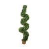 6' Potted Two-Tone Artificial Boxwood Spiral Topiary Tree view 1