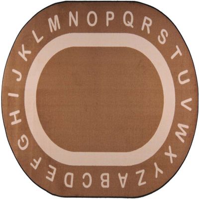 Joy Carpets Endless Alphabet Rug, Mocha, 10'9" x 13'2"