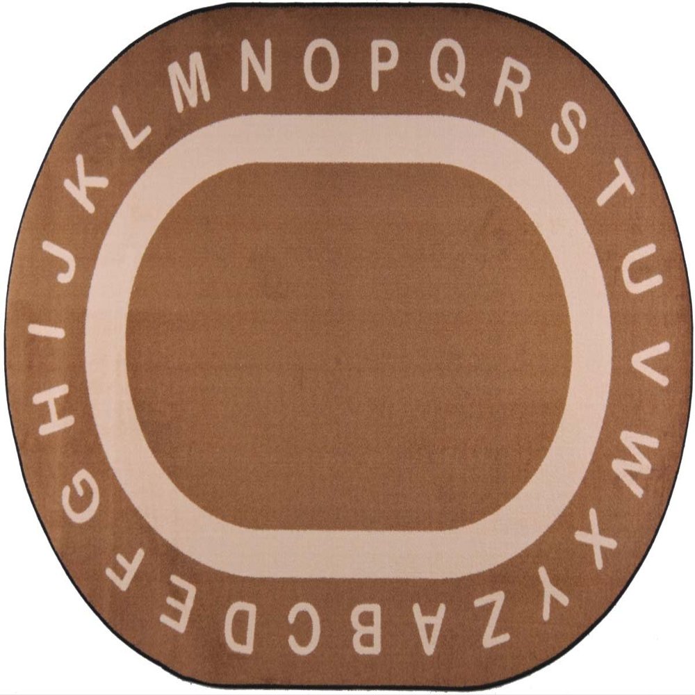 Joy Carpets Endless Alphabet Rug, Mocha, 10'9" x 13'2"