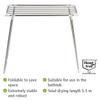 WENKO Clothes Drying Rack, Collapsible Laundry Rack, Indoor and Outdoor Drying Rack, Garment Drying Rack for Balcony, Bathroom, Bedroom, Stainless Steel, 34.3 x 31.1 x 15.4 in, Silver Matt view 3