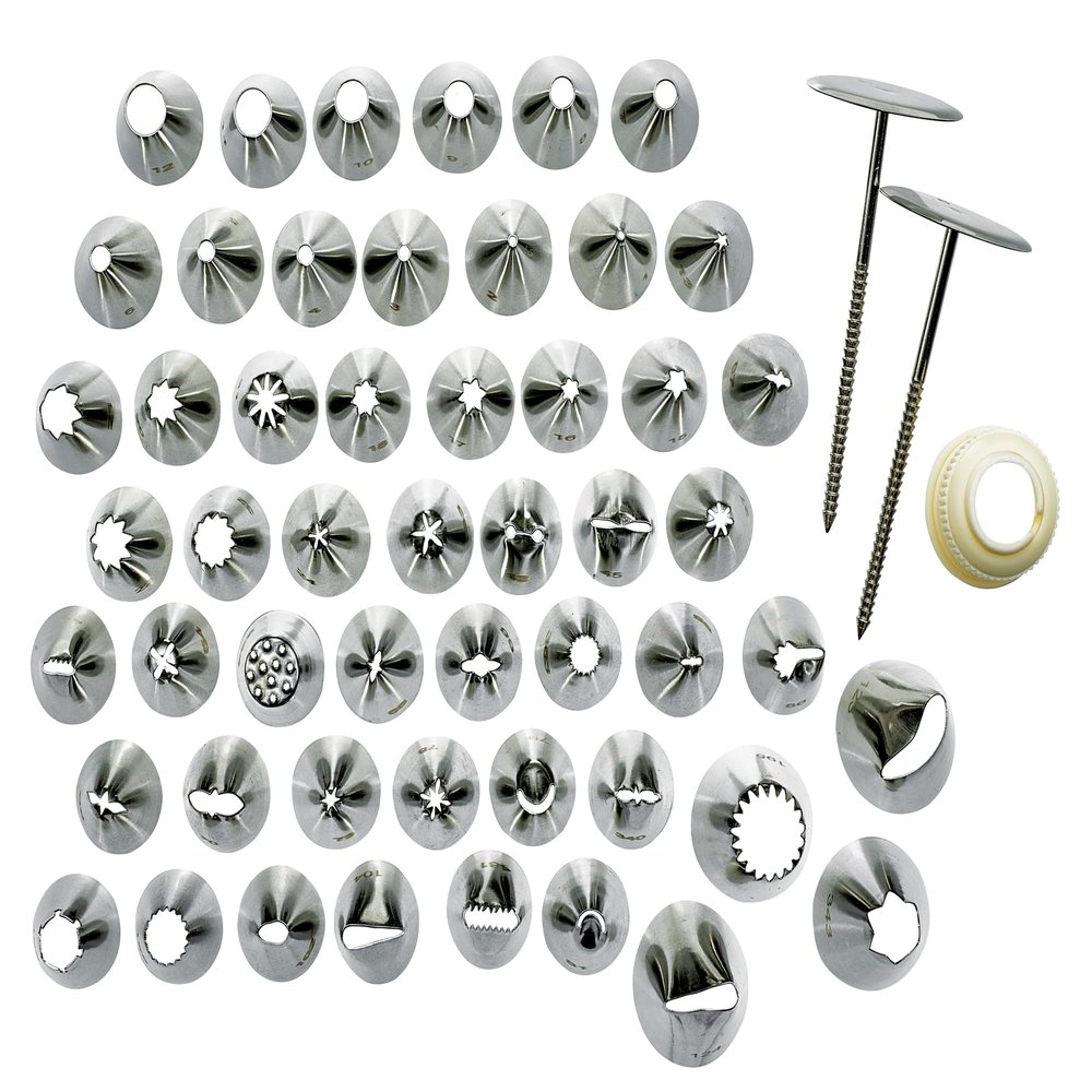 Winco Cake Decorating Set, 52 Tips, S/S