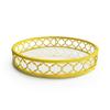 The Jay Companies Round Mirror and Metal Tray, Yellow view 1