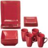 10 Strawberry Street Nova Square 16 pc Dinnerware Set, Red view 1