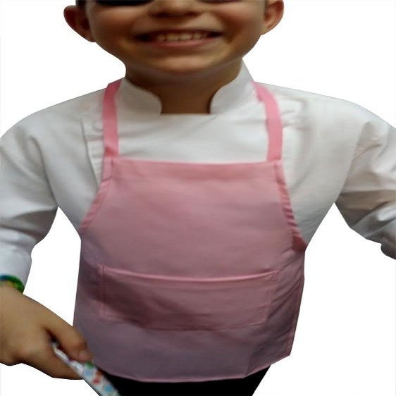 SET of 12 SM KIDS CHILDREN APRONS, LIGHTWEIGHT FABRIC, FITS KIDS 2-7 (PINK, M (FITS 8-12))