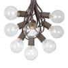 100 Foot G50 Outdoor Patio String Lights with 125 Clear Globe Bulbs  Indoor Outdoor String Lights  Market Bistro Caf Hanging String Lights  C9/E17 Base - Brown Wire view 1