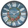 Barnwood Blue Floral Wall Clock, 8 Sizes, Great for Bedroom, Living Room, & Kitchen, Whisper Quiet, Handmade in The USA view 1