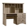 Sauder Harbor View Home Office Computer Desk with Hutch, Keyboard Tray, in Salt Oak finish view 1