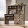 Sauder Harbor View Home Office Computer Desk with Hutch, Keyboard Tray, in Salt Oak finish view 2