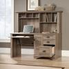 Sauder Harbor View Home Office Computer Desk with Hutch, Keyboard Tray, in Salt Oak finish view 4