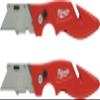 Milwaukee 48-22-1901F Fastback Utility Knife with Wire Stripping Compartment, and Gut Hook (2 Pack of 48-22-1901) view 1