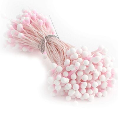 Vintage Two-Tone Stamen, Floral Top, 144-Piece Set, Pink & White by The Crafts Outlet