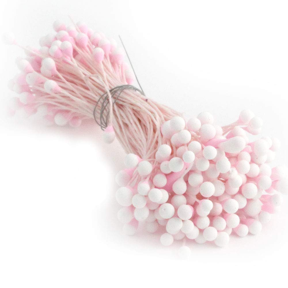Vintage Two-Tone Stamen, Floral Top, 144-Piece Set, Pink & White by The Crafts Outlet