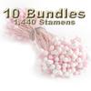 Vintage Two-Tone Stamen, Floral Top, 144-Piece Set, Pink & White by The Crafts Outlet view 2