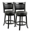 Boraam Augusta Counter Height Swivel Stool, 24-Inch, Black, 2-Pack view 1