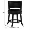 Boraam Augusta Counter Height Swivel Stool, 24-Inch, Black, 2-Pack view 2
