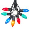 Novelty Lights Multi Hanging Ceramic Christmas String Lights - Retro Fit Traditional C9 Indoor/Outdoor Light Set w/ 25 Mini Bulbs for Roof Lines, Patios & More (Black Wire, 25' Long) view 1