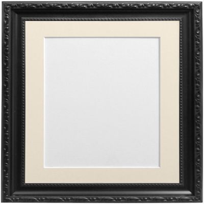 FRAMES BY POST Shabby Chic Black Picture Photo Frame with Ivory Mount A4 for Image Size 9 x 6 inch
