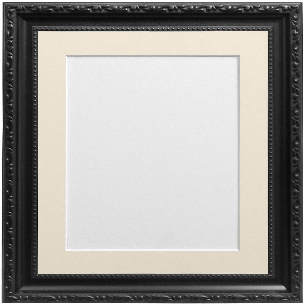FRAMES BY POST Shabby Chic Black Picture Photo Frame with Ivory Mount A4 for Image Size 9 x 6 inch