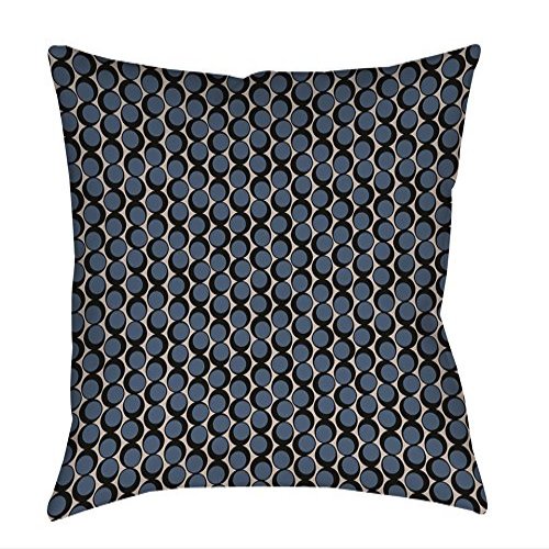 Manual Woodworkers & Weavers Square Throw Pillow, 16-Inch, Tropical Breeze Blue Spots