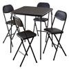 Mainstays 5 Piece Card Table and Chair Set, Black view 1