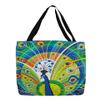 Manual Woodworkers & Weavers Shopping Tote, 16-Inch, Peacock Face in Blue view 1