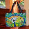 Manual Woodworkers & Weavers Shopping Tote, 16-Inch, Peacock Face in Blue view 2