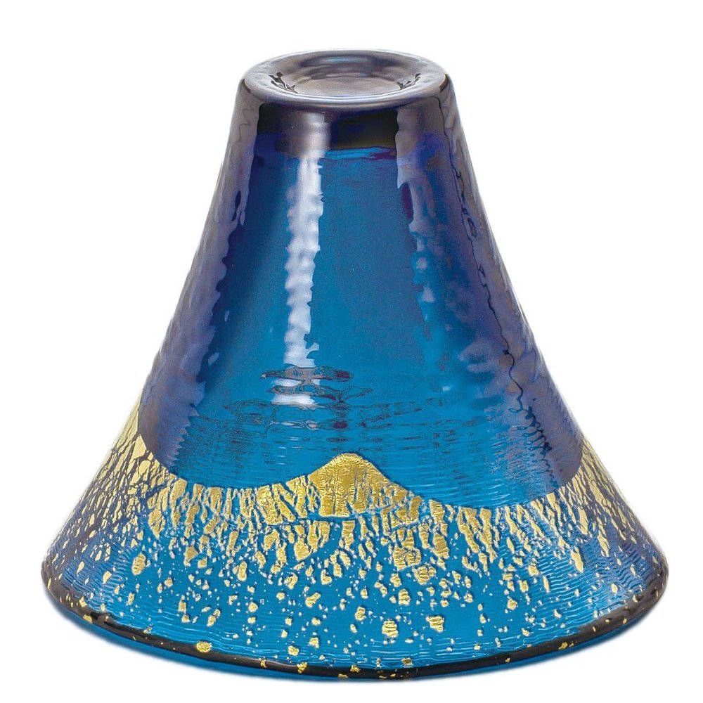  Toyo Sasaki Glass 42085G-SHB Cold Sake Glass, Blue, 2.2 fl oz (65 ml), Blessed Cup, Mt. Fuji, Gold Navy Blue, Made in Japan