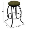 3000 Georgian 30" Swivel Bar Stool with Black Wrinkle Finish and Graph Parrot Seat view 2