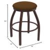 802 Misha 30" Swivel Bar Stool with Bronze Finish and Canter Thatch Seat view 2