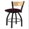 830 Voltaire 25" Swivel Counter Stool with Black Wrinkle Finish, Natural Back and Canter Bordeaux Seat view 3