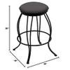 3000 Georgian 30" Swivel Bar Stool with Black Wrinkle Finish and Canter Storm Seat view 2