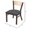 HBS 630 Voltaire 18" Chair with Bronze Finish, Natural Back, and Canter Storm Seat view 2