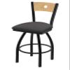 830 Voltaire 25" Swivel Counter Stool with Black Wrinkle Finish, Natural Back and Canter Storm Seat view 1