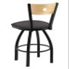 830 Voltaire 25" Swivel Counter Stool with Black Wrinkle Finish, Natural Back and Canter Storm Seat view 2