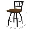 XL 810 Contessa 25" Swivel Counter Stool with Black Wrinkle Finish and Canter Thatch Seat view 2