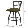 HBS XL 810 Contessa 25" Swivel Counter Stool with Pewter Finish and Graph Parrot Seat view 2