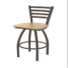 410 Jackie 25" Swivel Counter Stool with Bronze Finish and Natural Oak Seat view 1