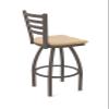 410 Jackie 25" Swivel Counter Stool with Bronze Finish and Natural Oak Seat view 3