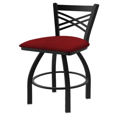 820 Catalina 30" Swivel Bar Stool with Black Wrinkle Finish and Graph Ruby Seat