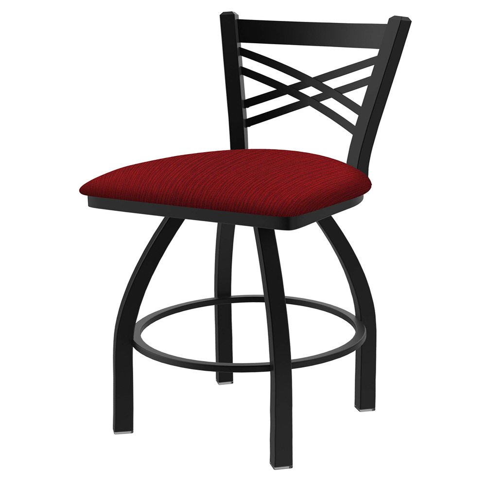 820 Catalina 30" Swivel Bar Stool with Black Wrinkle Finish and Graph Ruby Seat