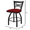 820 Catalina 30" Swivel Bar Stool with Black Wrinkle Finish and Graph Ruby Seat view 2
