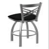 820 Catalina Stainless Steel 30" Swivel Bar Stool with Black Vinyl Seat view 2