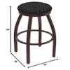 802 Misha 30" Swivel Bar Stool with Bronze Finish and Graph Coal Seat view 2