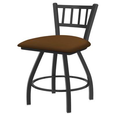 HBS XL 810 Contessa 25" Swivel Counter Stool with Pewter Finish and Canter Thatch Seat