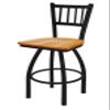 810 Contessa 36" Swivel Bar Stool with Black Wrinkle Finish and Medium Oak Seat view 1