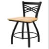 XL 820 Catalina 30" Swivel Bar Stool with Black Wrinkle Finish and Natural Maple Seat view 1
