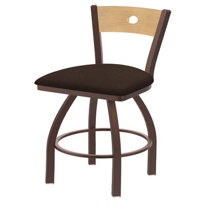 HBS 830 Voltaire 30" Swivel Counter Stool with Bronze Finish, Natural Back and Rein Coffee Seat