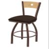HBS 830 Voltaire 30" Swivel Counter Stool with Bronze Finish, Natural Back and Rein Coffee Seat view 1