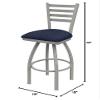410 Jackie 30" Swivel Bar Stool with Anodized Nickel Finish and Graph Anchor Seat view 2