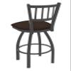 810 Contessa 25" Swivel Counter Stool with Pewter Finish and Rein Coffee Seat view 3